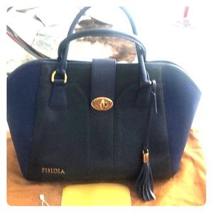 German brand Pisidia, blue leather bag